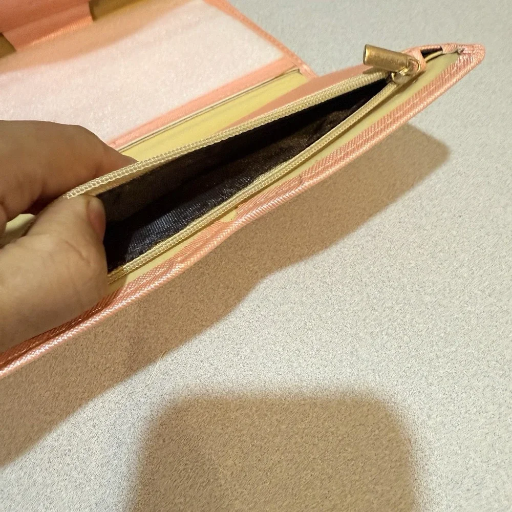 ID Card Holder Three‎ Fold Multi-function Travel Passport Cover wallet(Pink)